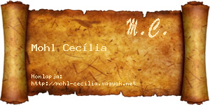 Mohl Cecília névjegykártya